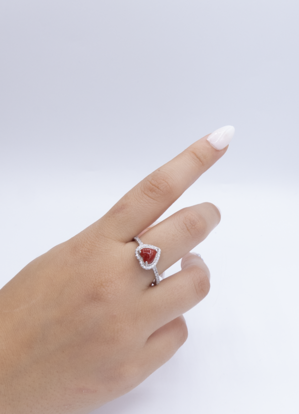 Bague en Argent 925 et Corail rouge 011 – Image 3