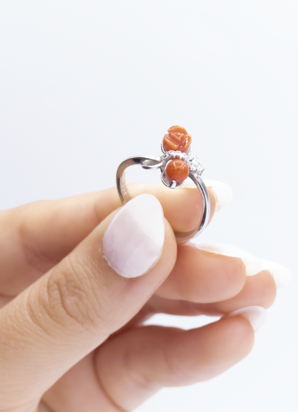 Bague en Argent 925 et Corail rouge 001 – Image 7