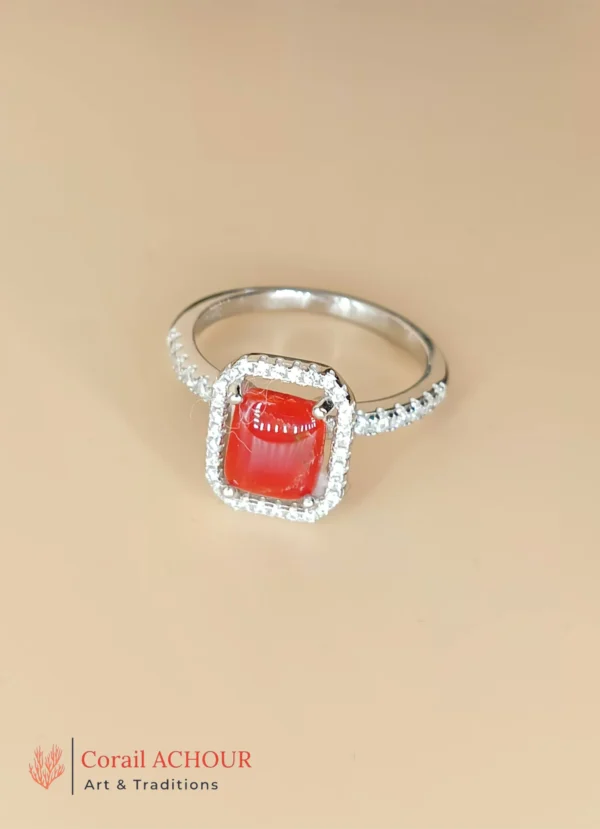 Bague en Argent 925 et Corail rouge 048 – Image 6