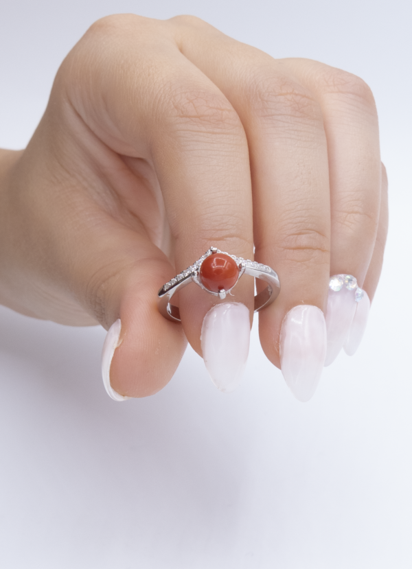 Bague en Argent 925 et Corail rouge 012 – Image 6