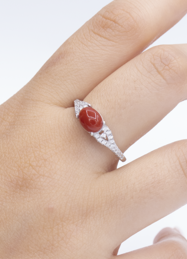 Bague en Argent 925 et Corail rouge 013 – Image 5