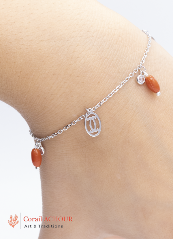 Bracelet en Corail rouge 0014 et argents