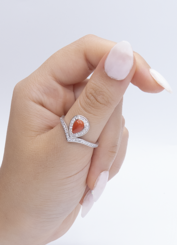 Bague en Argent 925 et Corail rouge 022 – Image 5