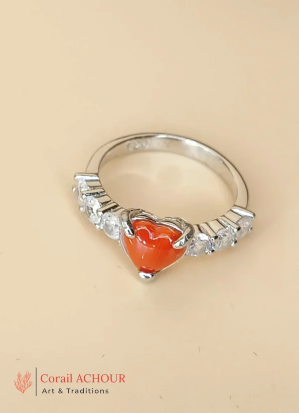 Bague en Argent 925 et Corail rouge 024 – Image 4