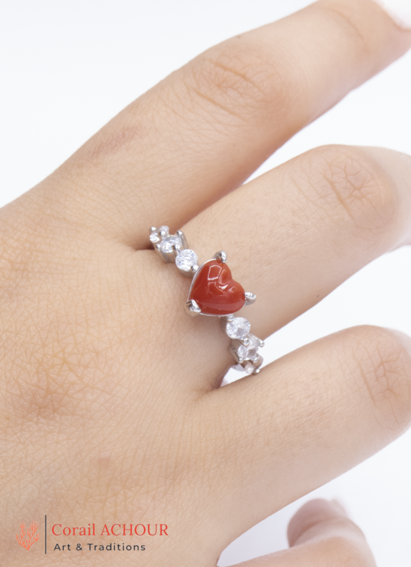 Bague en Argent 925 et Corail rouge 024 SSZ