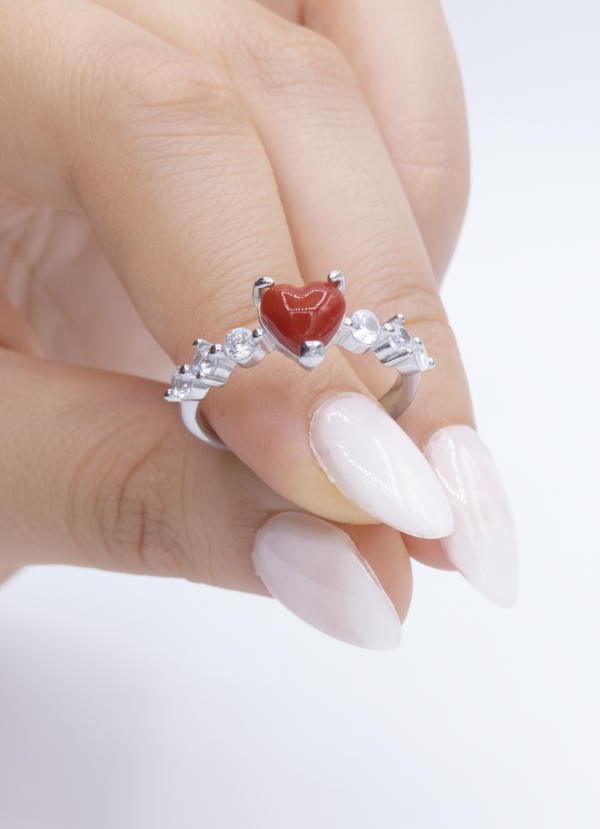 Bague en Argent 925 et Corail rouge 024 – Image 2