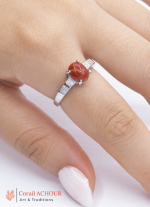 Bague en Argent 925 et Corail rouge 026 SA