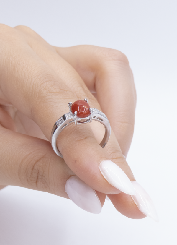 Bague en Argent 925 et Corail rouge 026 – Image 2