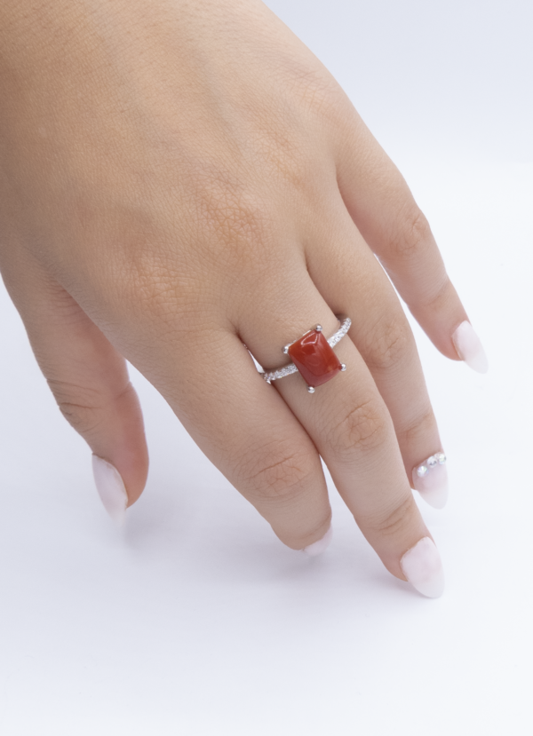 Bague en Argent 925 et Corail rouge 027 – Image 6