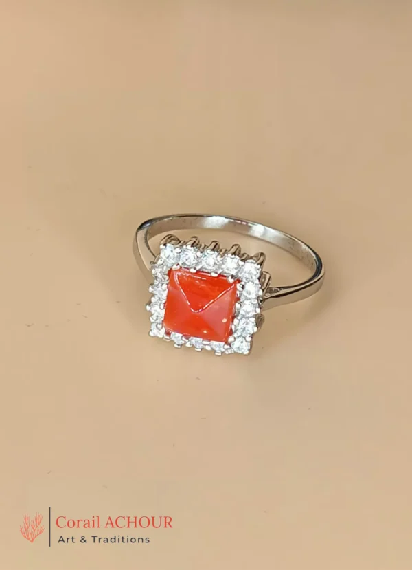 Bague en Argent 925 et Corail rouge 040 – Image 5