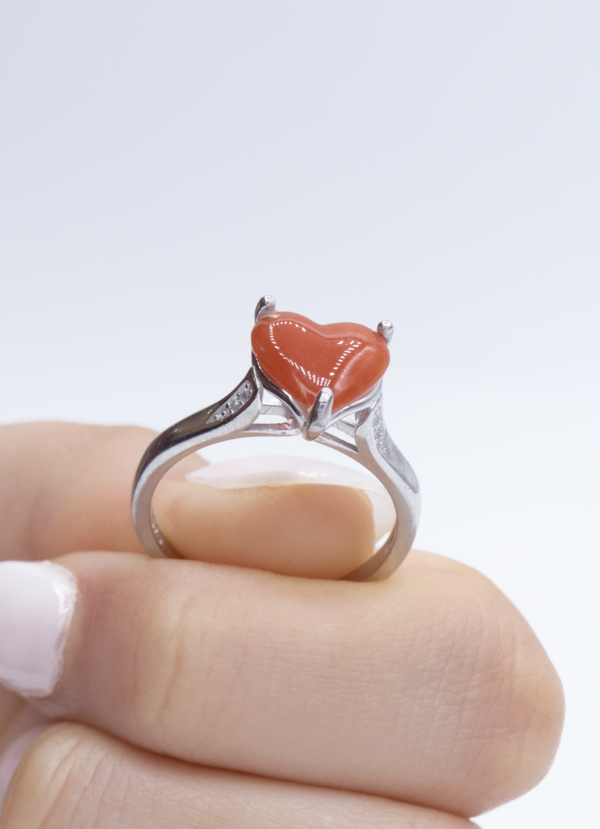 Bague en Argent 925 et Corail rouge 028 – Image 2