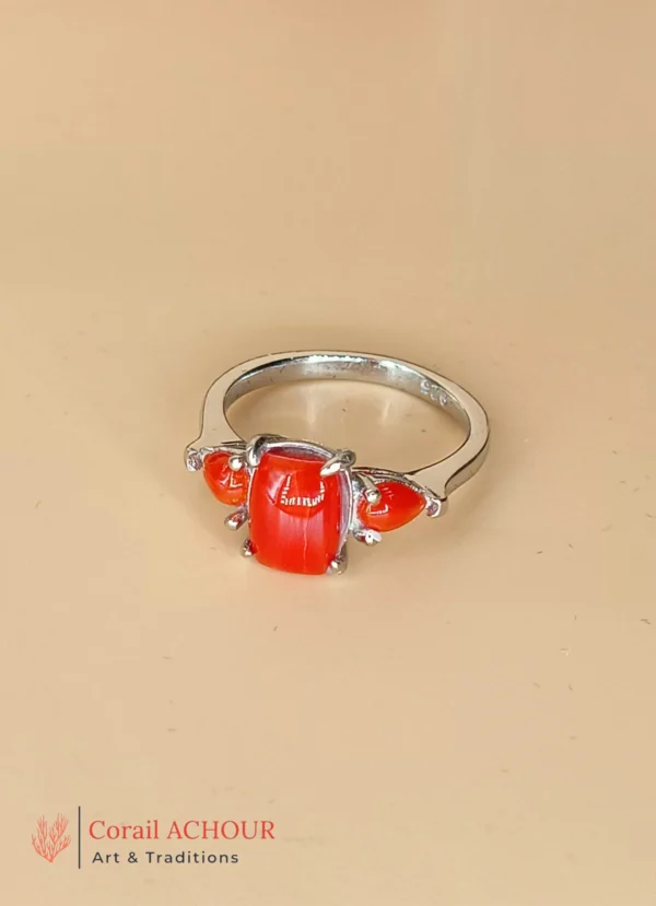 Bague en Argent 925 et Corail rouge 009 – Image 6