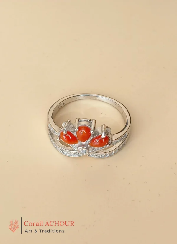 Bague en Argent 925 et Corail rouge 058 – Image 5