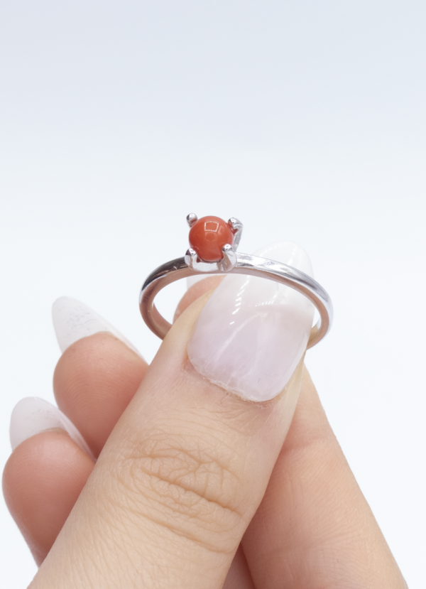 Bague en Argent 925 et Corail rouge 032 – Image 2