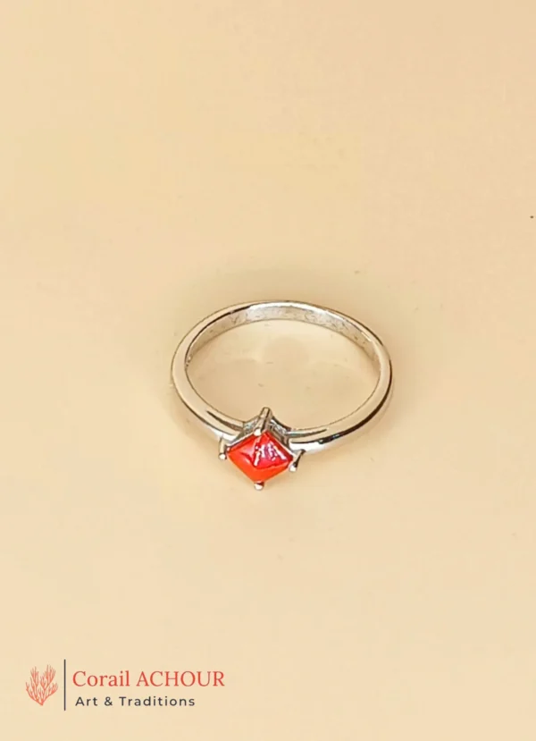 Bague en Argent 925 et Corail rouge 047 – Image 6