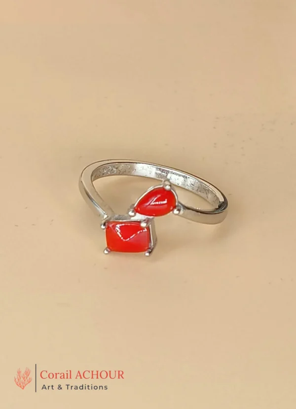 Bague en Argent 925 et Corail rouge 041 – Image 5