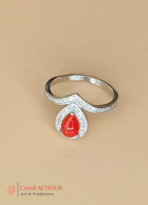 Bague en Argent 925 et Corail rouge 022 – Image 4