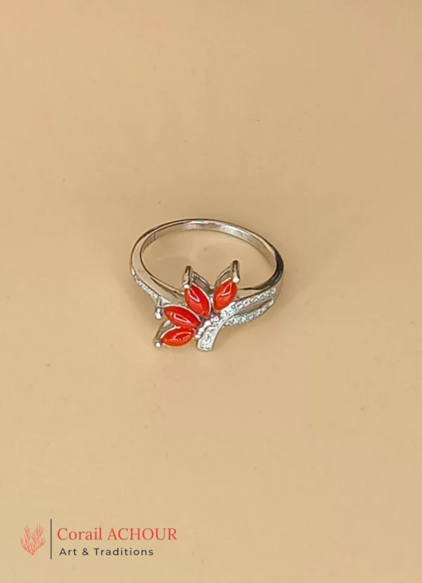 Bague en Argent 925 et Corail rouge 006 – Image 7