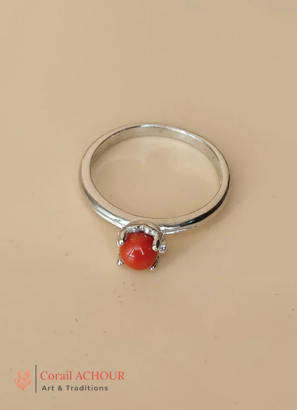 Bague en Argent 925 et Corail rouge 032 – Image 5