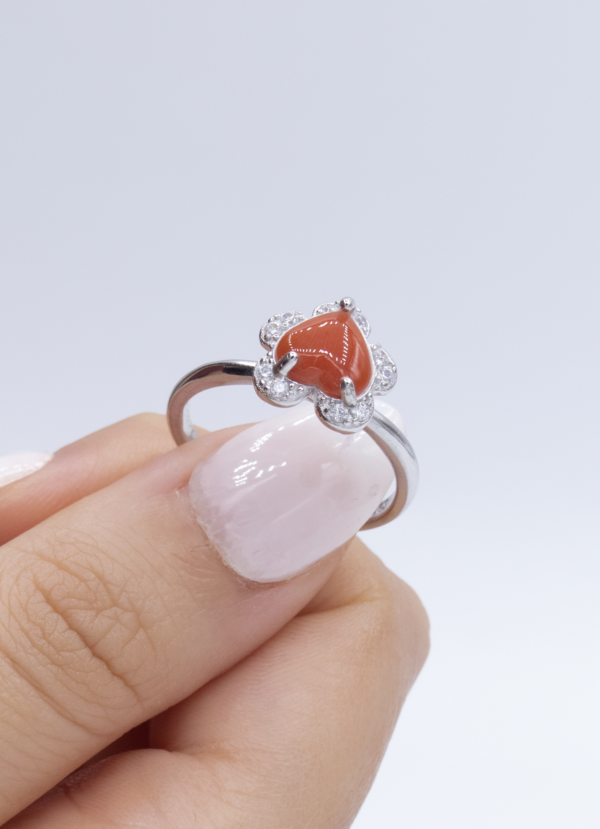 Bague en Argent 925 et Corail rouge 037 – Image 5