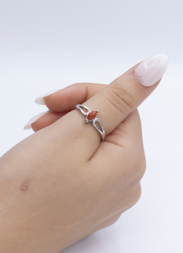 Bague en Argent 925 et Corail rouge 038 – Image 5