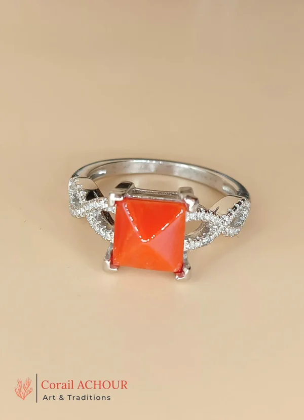 Bague en Argent 925 et Corail rouge 030 – Image 5