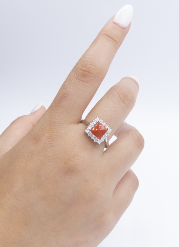 Bague en Argent 925 et Corail rouge 040 – Image 6