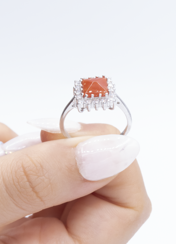 Bague en Argent 925 et Corail rouge 040 – Image 2