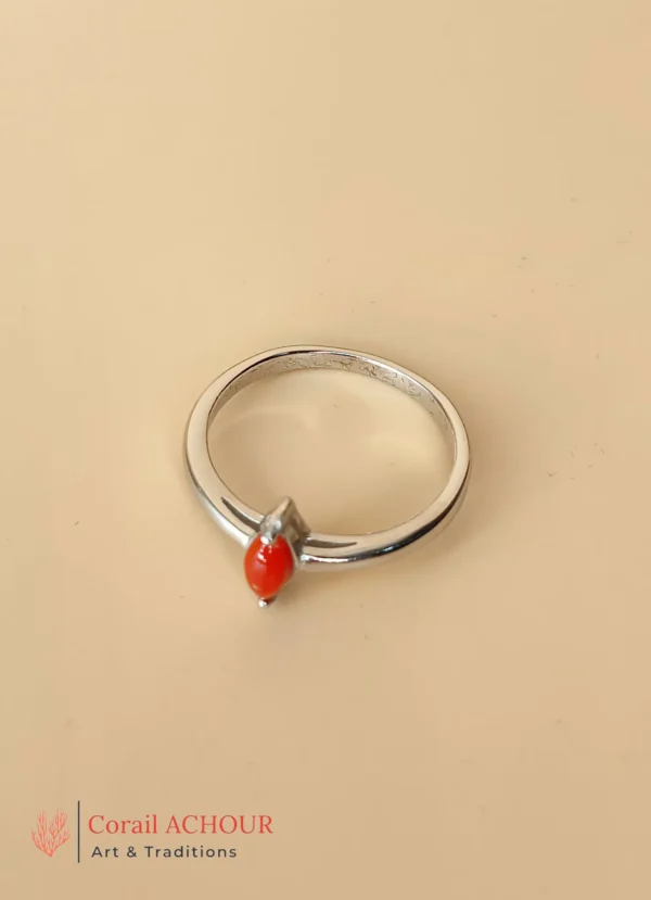 Bague en Argent 925 et Corail rouge 042 – Image 5