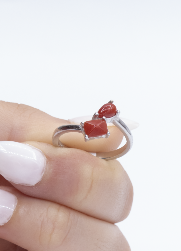 Bague en Argent 925 et Corail rouge 041 – Image 2