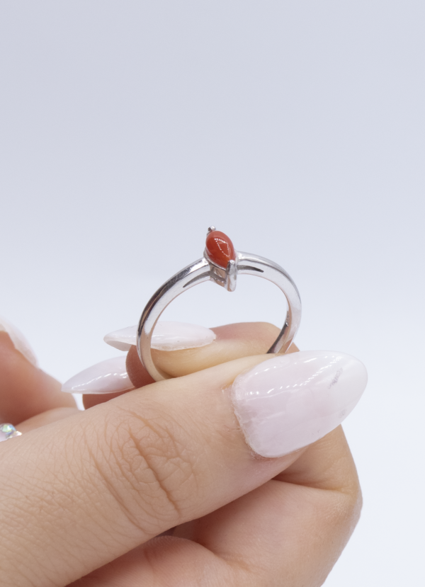 Bague en Argent 925 et Corail rouge 042 – Image 2