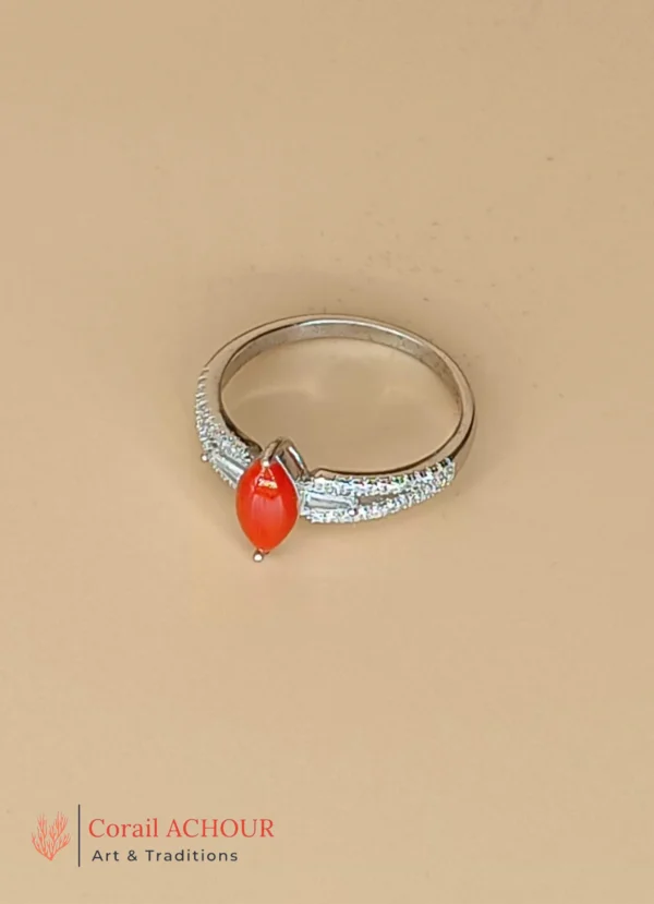 Bague en Argent 925 et Corail rouge 049 – Image 5