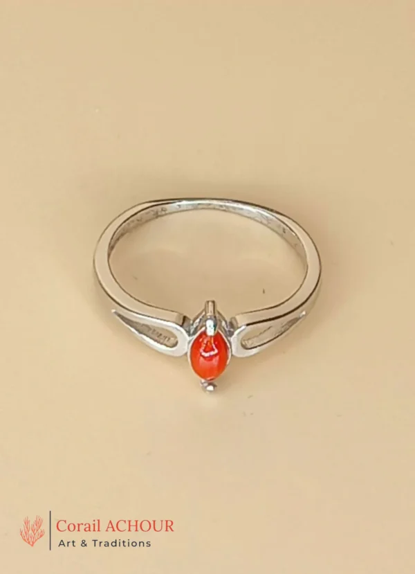 Bague en Argent 925 et Corail rouge 038 – Image 3