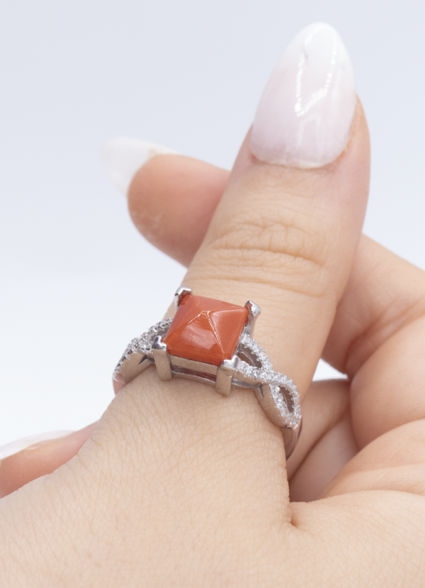 Bague en Argent 925 et Corail rouge 030 – Image 3