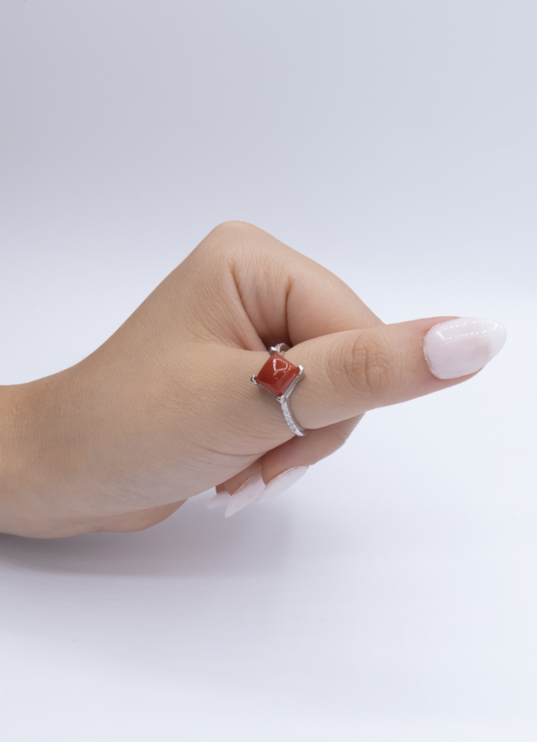 Bague en Argent 925 et Corail rouge 046 – Image 2