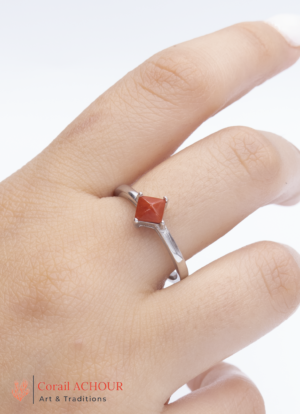 Bague en Argent 925 et Corail rouge 047 ff