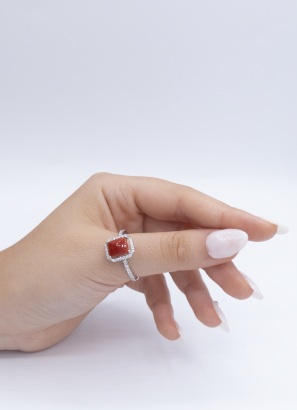 Bague en Argent 925 et Corail rouge 048 – Image 3