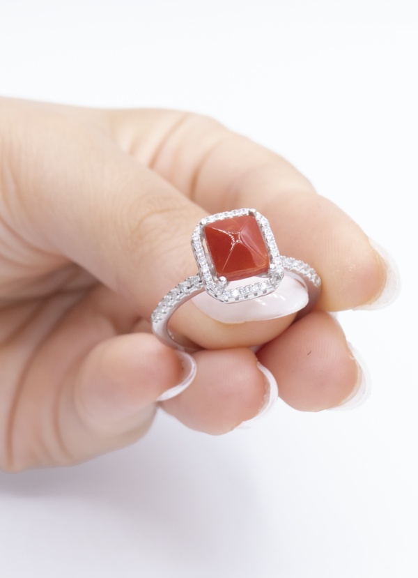 Bague en Argent 925 et Corail rouge 048 – Image 2