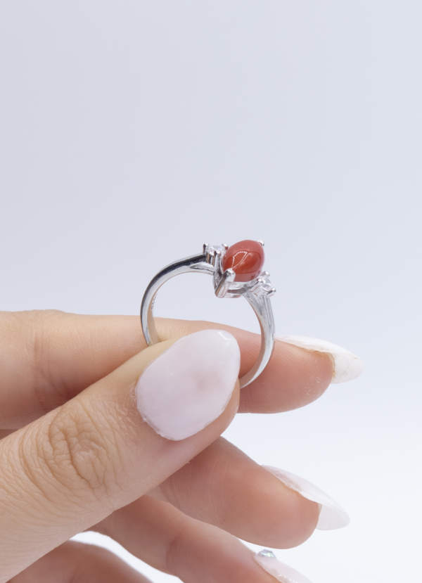 Bague en Argent 925 et Corail rouge 055 – Image 2