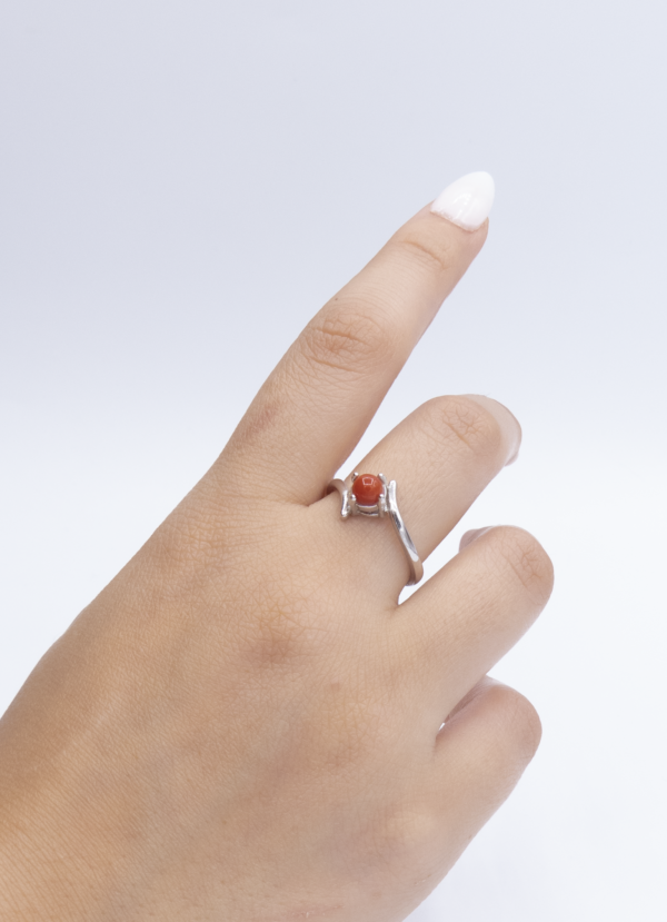 Bague en Argent 925 et Corail rouge 056 – Image 3