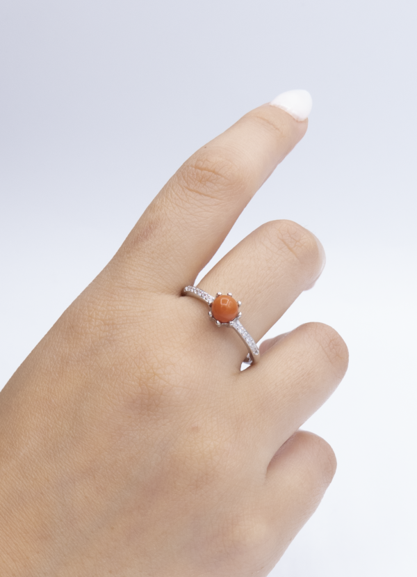 Bague en Argent 925 et Corail rouge 057 – Image 3