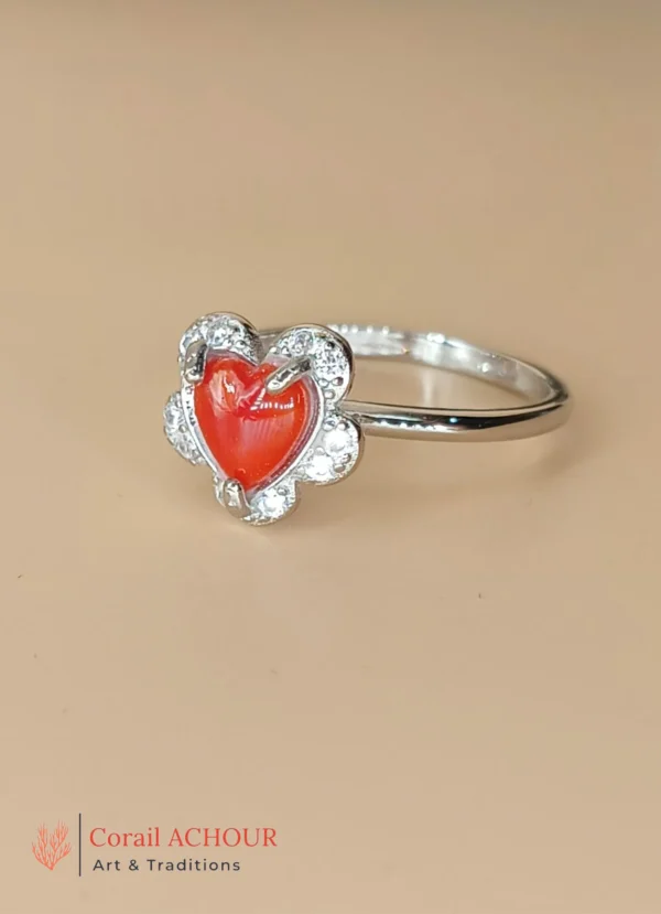 Bague en Argent 925 et Corail rouge 037 – Image 3