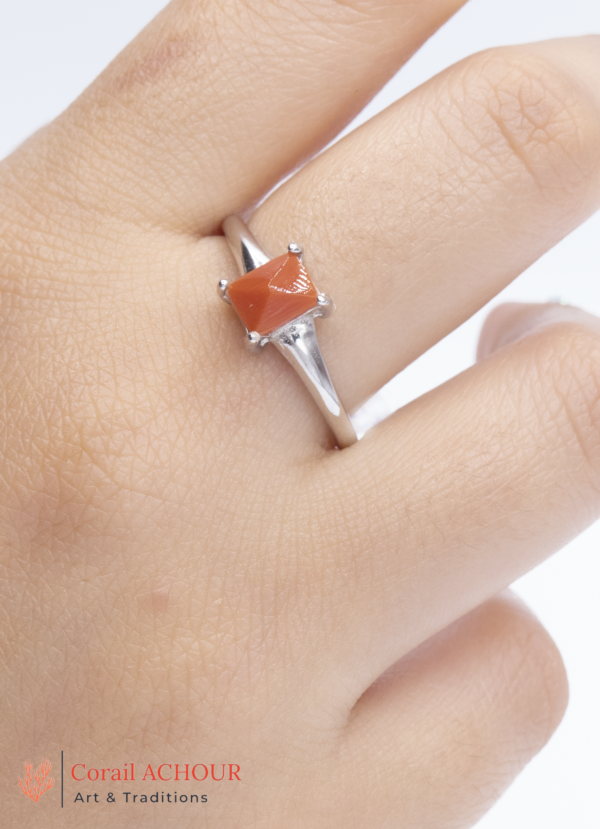 Bague en Argent 925 et Corail rouge 007 et suite