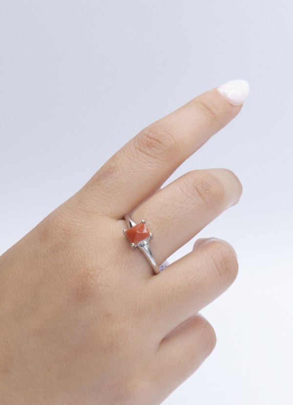 Bague en Argent 925 et Corail rouge 007 – Image 3