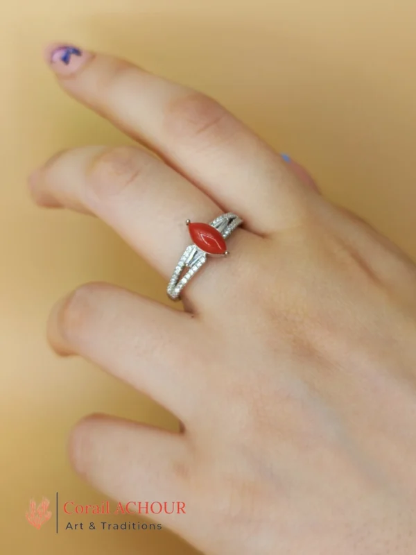 Bague en Argent 925 et Corail rouge 049 – Image 7