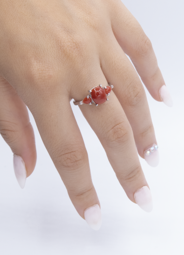 Bague en Argent 925 et Corail rouge 009 – Image 7