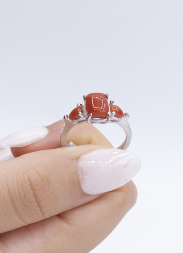 Bague en Argent 925 et Corail rouge 009 – Image 5