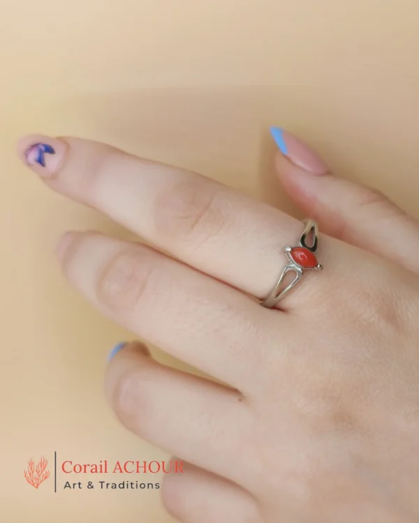 Bague en Argent 925 et Corail rouge 038 – Image 4