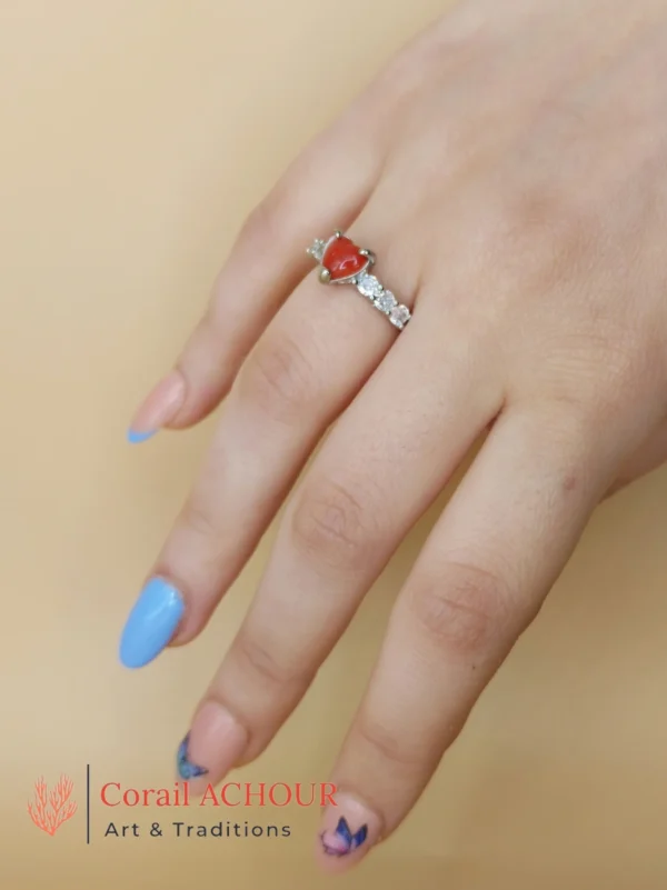 Bague en Argent 925 et Corail rouge 024 – Image 6