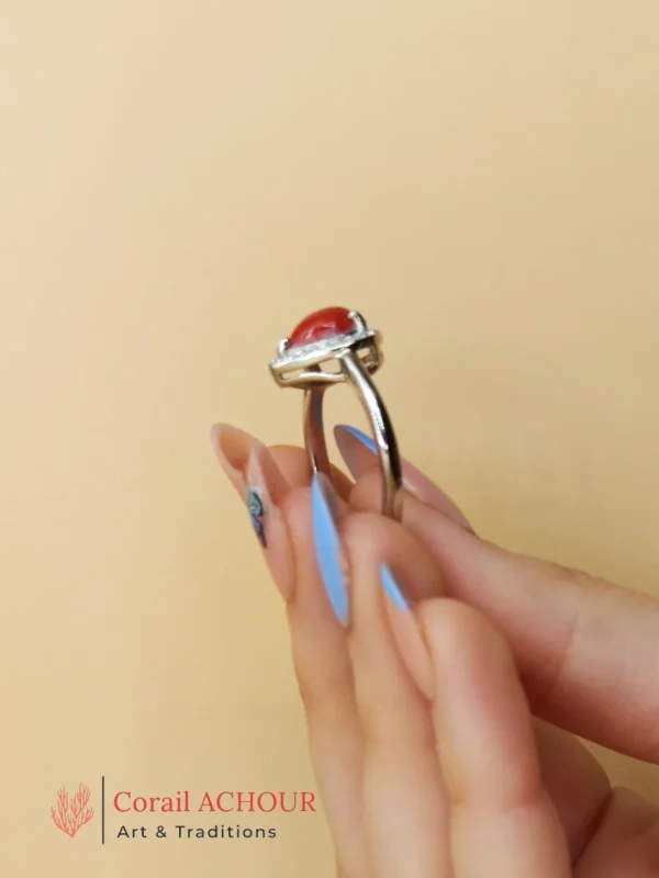 Bague en Argent 925 et Corail rouge 015 – Image 4